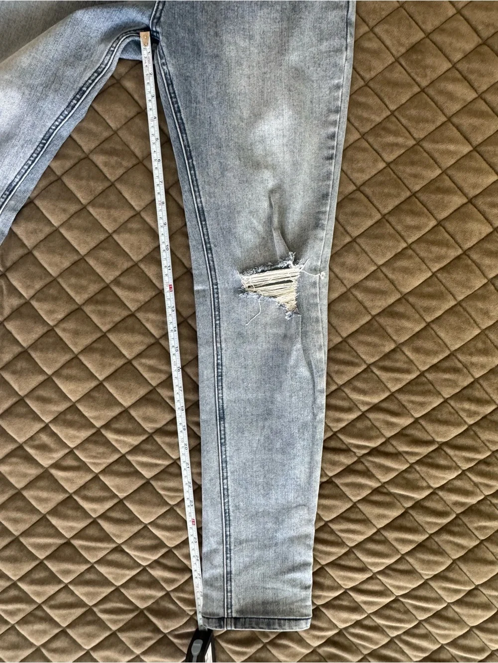 Zanerobe Light Wash Skinny Distressed Stretch Jeans Size 30